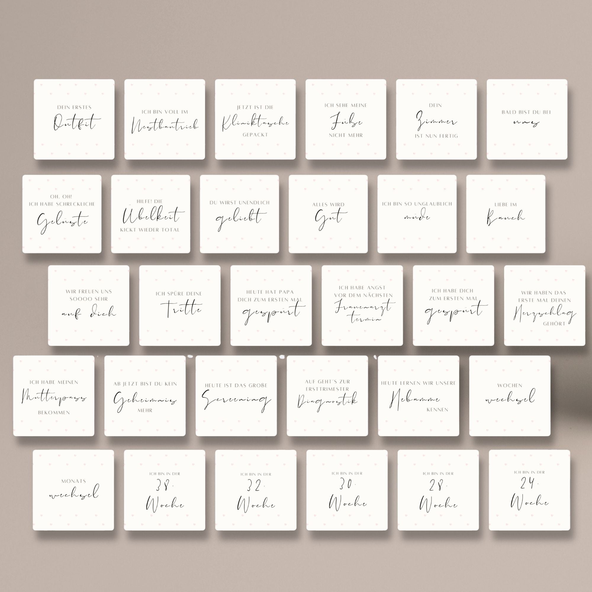 100 Meilenstein Karten Schwangerschaft