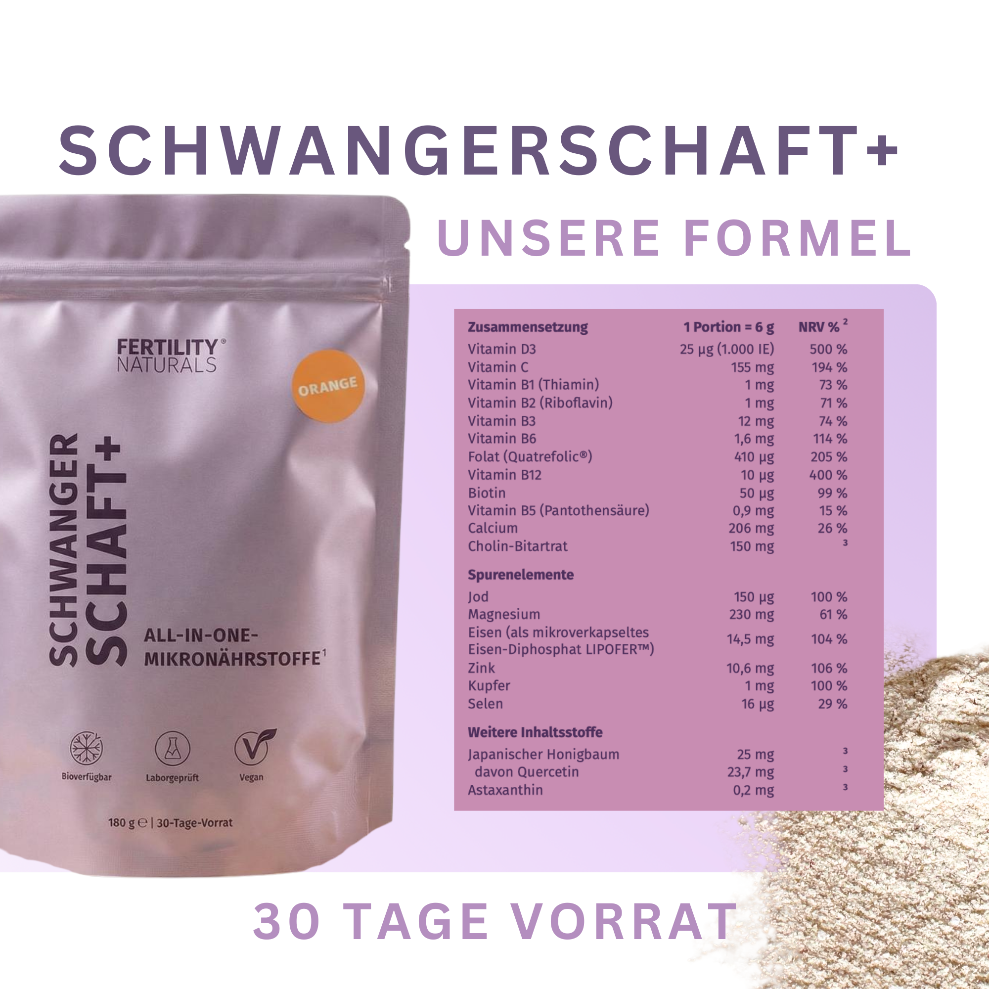 NEU: Schwangerschaft+ (Als Pulver & Kapsel erhältlich)